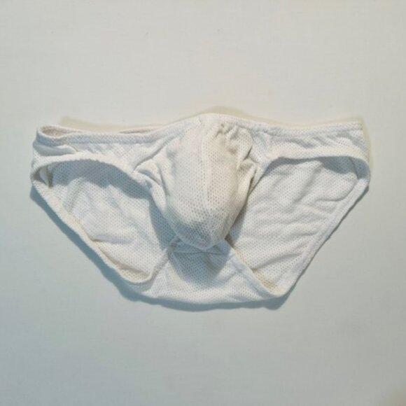 LOBBO Size M 100% Cotton Mesh Bikini Brief - White - LOB-WHT-M - Picture 3 of 11